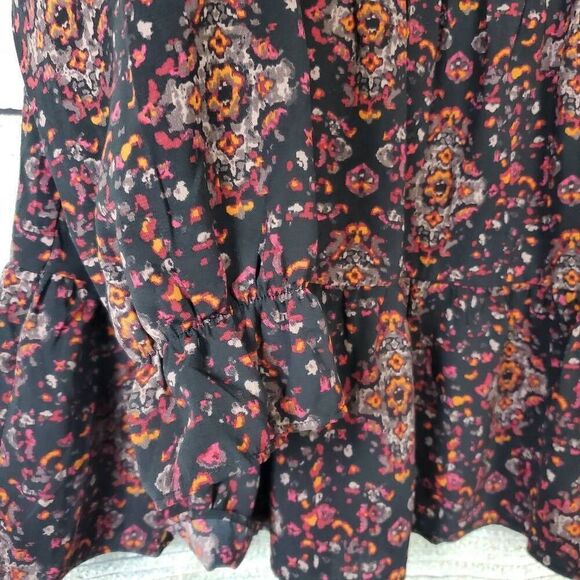 Maurices Women’s Boho Floral Tunic Blouse Long Sleeve Size L - Picture 3 of 9